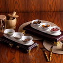 Axyaa Ceramic Bowl Set with Saucers for Household and Snacks, Fruit Dips, and Refreshments