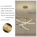 Axyaa Modern Gold Ring LED Pendant Chandelier, Dimmable Circle Living Room Light
