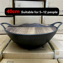Axya 40cm Cast Iron Double Ear Stir Fryer Wok - Old Style Deep Pot