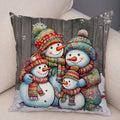 Axyaa Winter Snowman Print Pillowcase Set for Christmas Day Party Décor & Home Gift