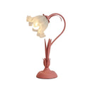 Axyaa Ceramic Table Lamp with Fabric Art Lampshade for Home Decor