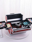 Axyaa Extra Large 6-Tray Makeup Organizer Case, 12-Inch Portable Carrying Box