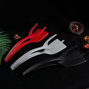 Axyaa Nylon Grip Flip Tongs - 2 in 1 Steak & Egg Spatula Clamp