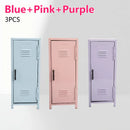 Axyaa Pink Lavender Small Cabinet Metal Desktop Storage Organizer