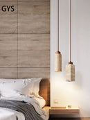 Axya Modern Yellow Cave Stone Chandelier: Japanese Style Bedroom Lamp