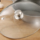 Axyaa Tempered Glass Pot Lid with Stainless Steel Rim - Shatter-Proof Round Chef Cover