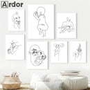 Minimalist Axyaa Mother and Child Wall Art Print for Home Decor