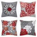 Axyaa Modern Daisy Grey Pillow Covers for Couch and Bed