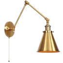 Axyaa Iron Gold LED Wall Lamp with Long Arm for Dining Living Room