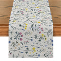 Axyaa Yellow Leaf Plant Table Runner | Chinese Style Floral Table Decor