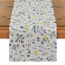 Axyaa Yellow Leaf Plant Table Runner | Chinese Style Floral Table Decor