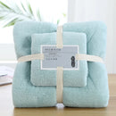 Axyaa Luxury Coral Fleece Towel Set - Super Absorbent & Soft - 2pcs - 70x140cm, 35x75cm