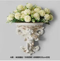 Axyaa Music Angel Resin Vase Wall Sticker Ornaments for Home Livingroom Wall Decoration