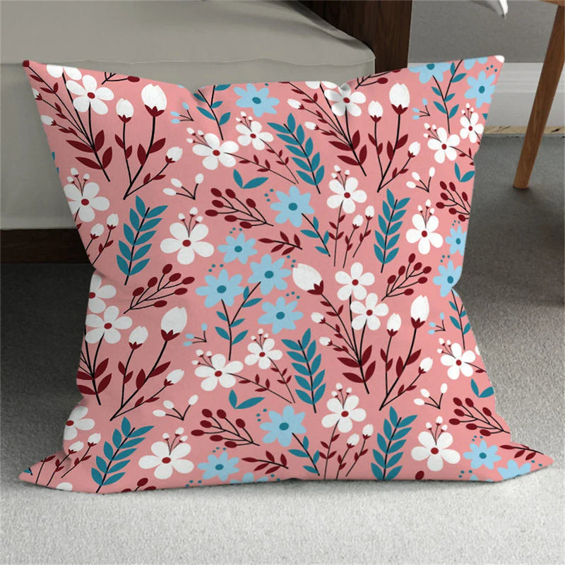 Axyaa Small Daisy Leaves Cushion Cover - Home Decor Pillowcases