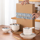Axyaa Japanese Style Ceramic Noodle Bowl Set - Hand-painted Tableware Collection