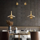 Axyaa Nordic Saucer Pulley Pendant Light: Adjustable Flying Saucer Lamp for Home and Commercial Spaces