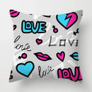 Axyaa Red Lips Heart Pillow - Black Love Sofa Car Cushion Cover