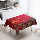 Axyaa Christmas Candle Printed Tablecloth Set
