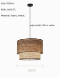 Axyaa Fabric LED Pendant Light: Nordic Wabi Sabi Chandelier for Dining Room, Bedroom, and Restaurant