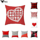 Axyaa Red Square Pillow Case for Home Décor