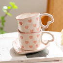 Axya Heart Mug - Romantic Fashion Gift for Wife, Girlfriend - Ceramic Coffee Cup Set