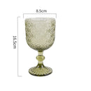 Axyaa Spiral Floral Embossed Goblet Set - 300ml Vintage Wine Glasses Cozy Collection