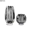 Clear Grey Vase for Chic Plant Display - Axyaa Minimalist Table Decor