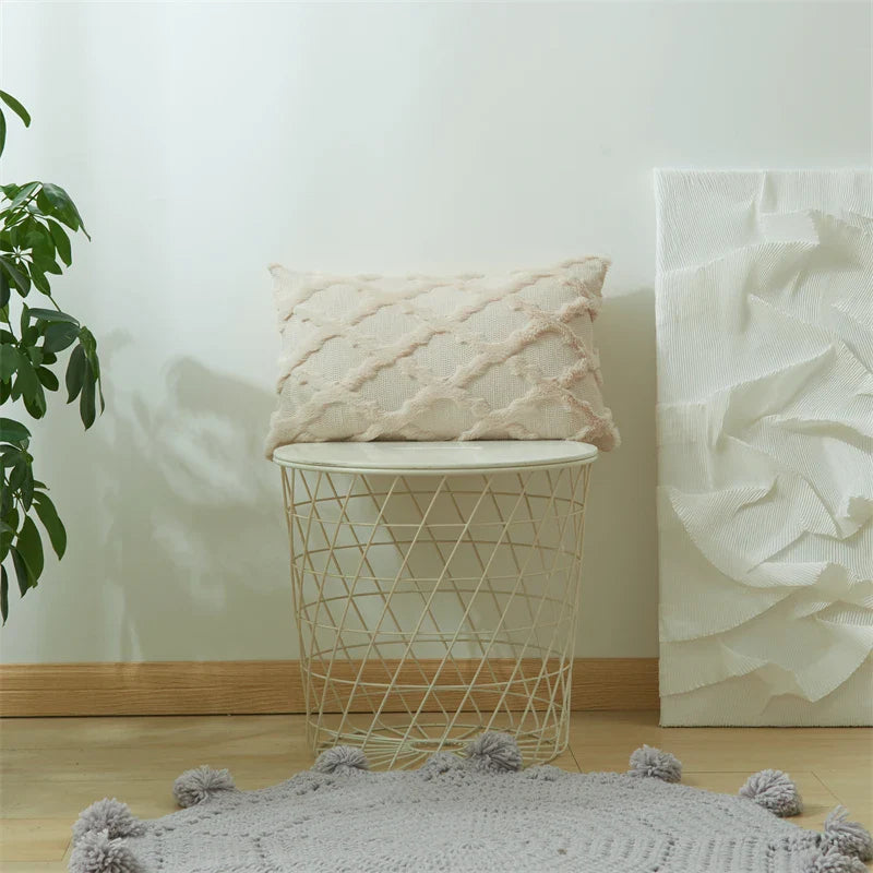 Axyaa Short Plush Boho Pillow Cover Set for Home Sofa Chair Decor