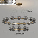Axyaa Nordic Ring Chandelier Smoky Gray Bubble Ball Lamp for Living Room