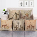 Axyaa Printed Linen Pillowcase Cushion Cover for Home Decor