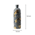 Axyaa Feather Gray Gold Pattern Vase: Chic Porcelain Home Decor Accessory