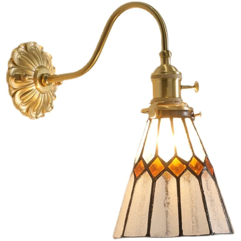 Axyaa Nordic Copper Glass LED Wall Lamp for Home Decor