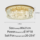 Axyaa Retro Crystal Ceiling Chandelier for Living Dining Room - Vintage Hanging Light