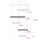 Axyaa Crystal Stair Chandelier - Modern LED Ceiling Hanging Light
