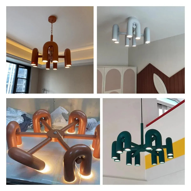 Axyaa Nordic LED Pendant Lamp Circle Ring Metal Light for Home Decor