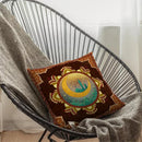 Axyaa Moon Printed Short Plush Cushion Cover for Home Sofa Decor