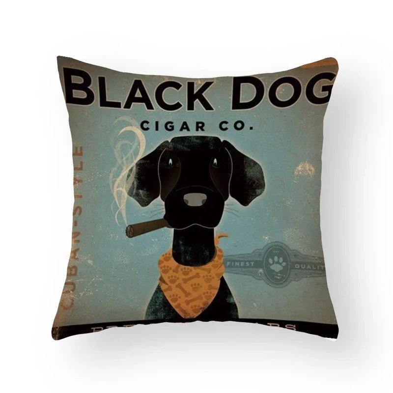 Funny Cartoon Cat & Dog Pillow Covers by Axyaa: Luxury Sofa Bed Decor Pillowcase