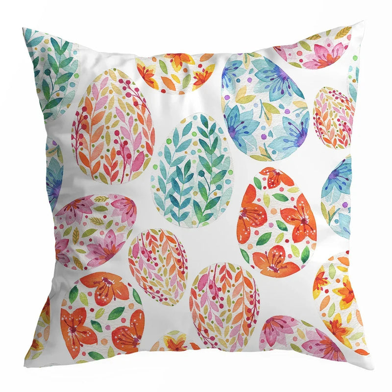 Spring Peach Rabbit Cushion Cover 45x45cm for Sofa Decor, Car, Bedside - Axyaa