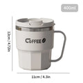 Axyaa Stainless Steel Double-Layer Insulated Coffee Cup With Handle and Sealed Lid