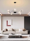 Axyaa Glass Chandelier: Modern Luxury Living Room Lights