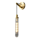 Axyaa Clear Glass Wall Lamp: Copper E14 Sconce, Gold/Black Metal Bedside Fixture