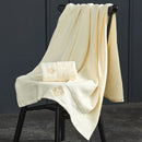 Axyaa Cotton Bath Towel Set, Embroidered Gift, 140x70cm, Various Colors