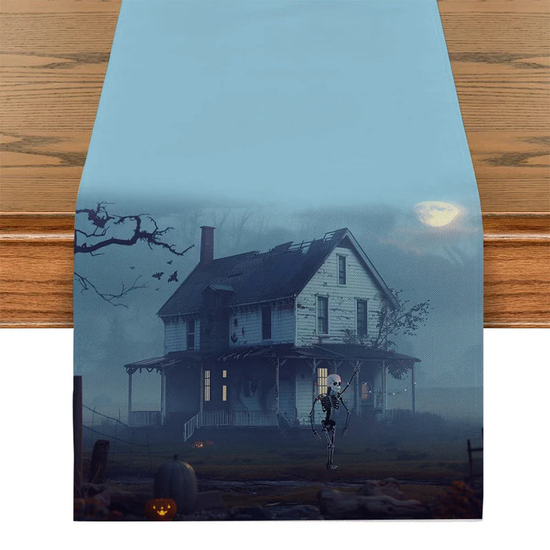 Axyaa Farmhouse Skeleton Table Runner for Home Wedding Party Centerpieces