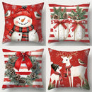 Axyaa Snowman Fawn Print Pillowcase Set - Festive Home Decor & Gift