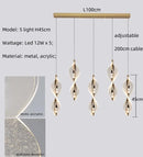 Axyaa Spiral Gold LED Pendant Chandelier Acrylic Droplight Luxury Bar Lamp