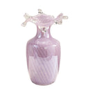 Axyaa Purple Wavy Glass Vase for Flower Arrangement and Home Decor
