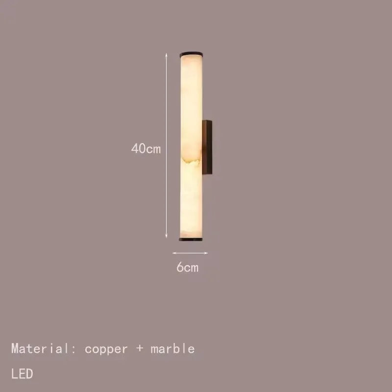 Natural Marble LED Wall Lights by Axyaa - Copper Parlor Dining Room SconcesLuxury Bedroom Art Deco Drop