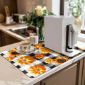 Axyaa Thanksgiving Coffee Cup Drying Mat Non-slip Diatoms Absorbent Kitchen Counter Drain Mats