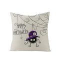 Axyaa Halloween Pillow Cover 45x45 - Pumpkin Owl Cat Spider Sofa Cushion Decor