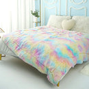 Axyaa Cozy Faux Fur Reversible Throw Blanket: Soft Plush Fluffy Blanket for Couch